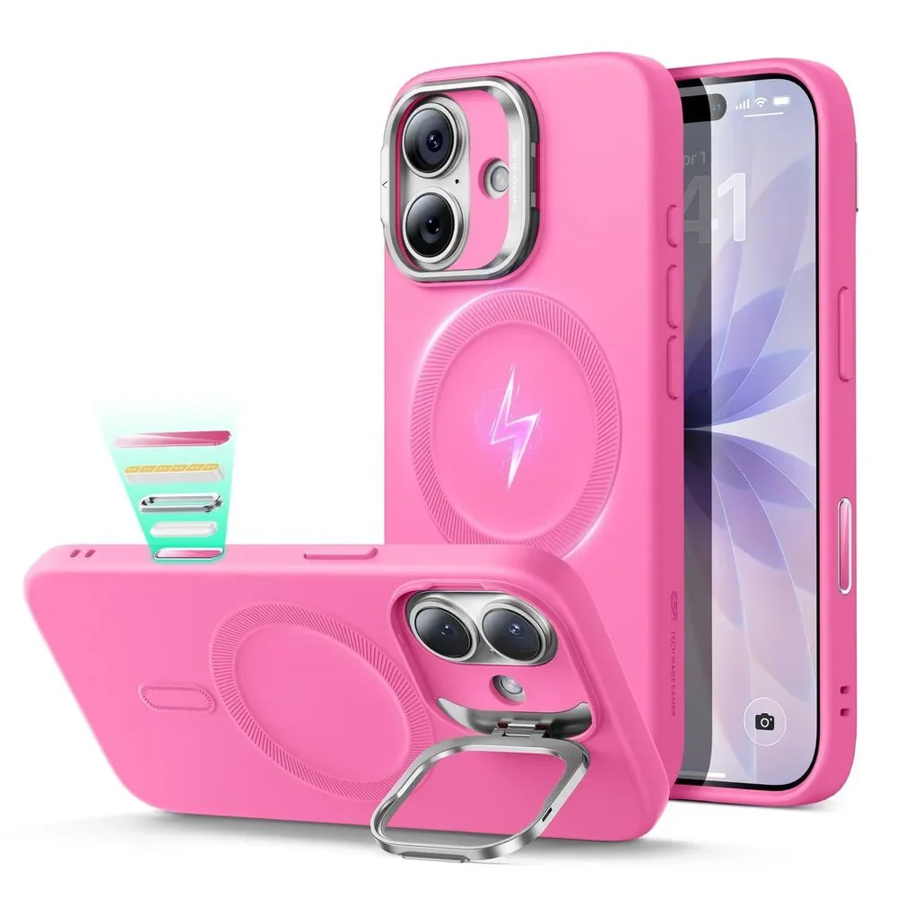 Silicone Case For IPhone 17, Built-In Camera Stash Stand, 20H-168PH004